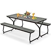 TANGZON Folding Aluminium Camping Table, Outdoor Portable Roll up Beach Table with Carry Bag, 4-L...