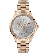 HUGO Analogue Multifunction Quartz Watch for Women with Carnation Gold Colored Stainless Steel Br...