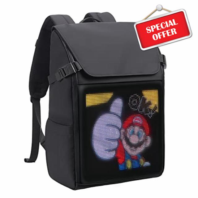 GIFR MOVERS LED Display Backpack with Programmable Screen 15.6 Inches Laptop Bag