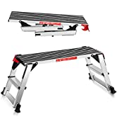 COSTWAY Foldable 3 Steps Ladder, 330lbs/150kg Capacity Bamboo Stepladder with Tool Storage Bag, H...