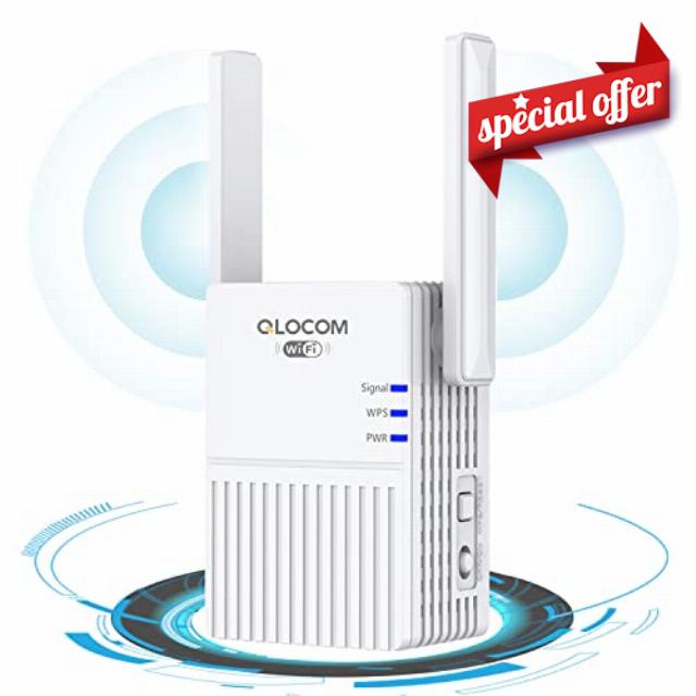 QLOCOM 2023 Newest WiFi Extender Booster 300Mbps WiFi Repeater 2.4GHz Wireless Repeater WiFi Booster for Home