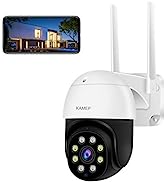 KAMEP Outdoor Security Camera Wireless with Color Night Vision, PTZ Camera Outdoor, 1080P Home Wi...