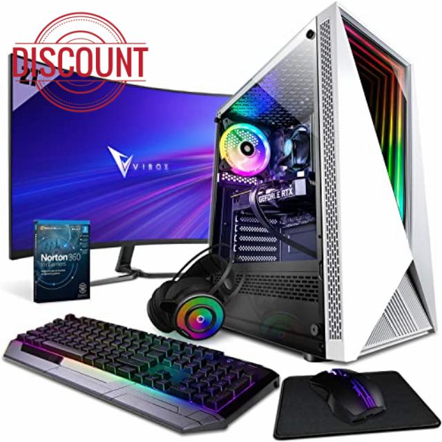 Vibox VIII-90 Gaming PC - 27" 165Hz Curved Monitor Bundle - Intel i9 11900KF Processor - Nvidia RTX 4060 Ti 8GB Graphics Card - 32GB RAM - 1TB NVMe SSD - 700W PSU - Windows 11 - WiFi