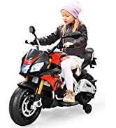 GYMAX Kids Electric Motorbike, 6V Battery Powered Ride on Motorcycle with Lights, Music, Horn, St...