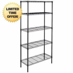 Amazon Basics 5 Shelf Storage Unit With Height Adjustable Shelves and Levelling Feet