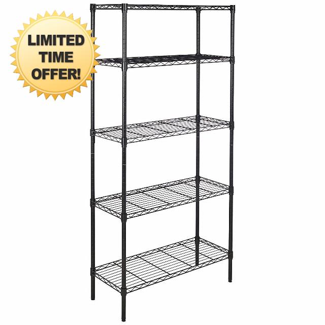 Amazon Basics 5 Shelf Storage Unit With Height Adjustable Shelves and Levelling Feet