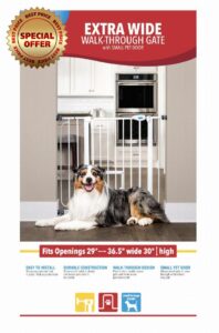 Carlson Pet Products Carlson 0930PW Extra-Wide Walk-Thru Gate with Pet Door