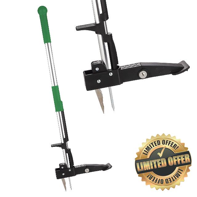 AMOS Mechanical Weed Puller Stainless Steel 4-Claw & Foot Pedal