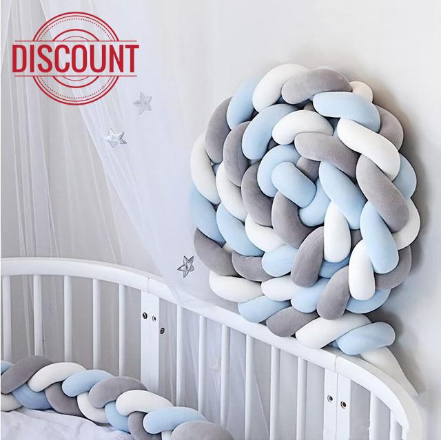 STABLLP 200cm Cushion Soft Knot Pillow Baby Braided Crib Bumper Knotted Cot Bumpers Bed Braid Pillows Cushion for Room Decor