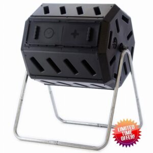 FCMP Outdoor IM4000 Double Chamber Tumbling Composter (Black)