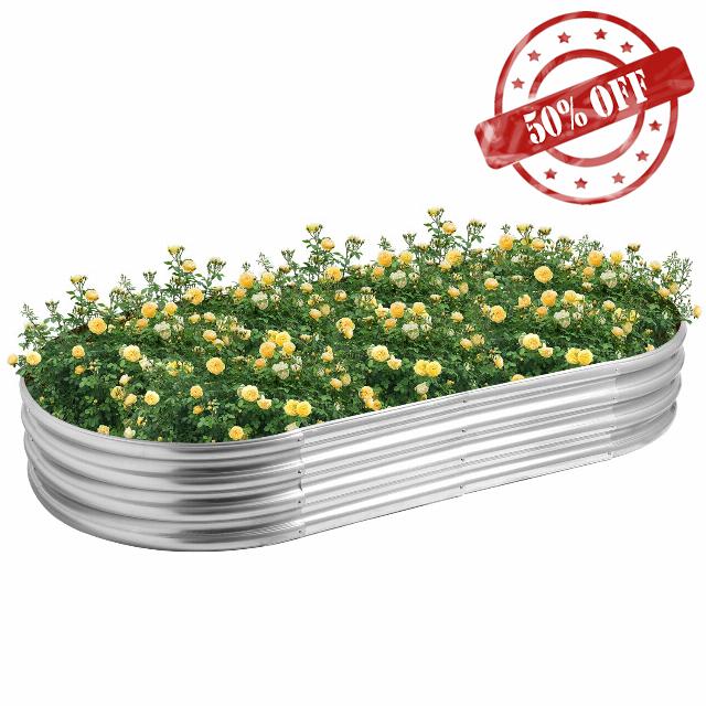 Galvanized Steel Raised Garden Bed Kit 6 x 3X 1ft Raised Garden Box