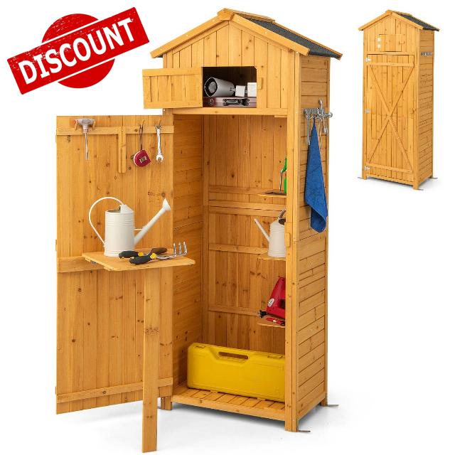 COSTWAY Wooden Garden Shed