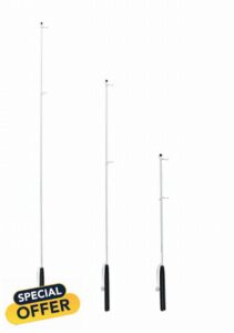 South Wind Designs Premium 36" Boat Rod Holder Flagpole with Rotating Flag Mounts