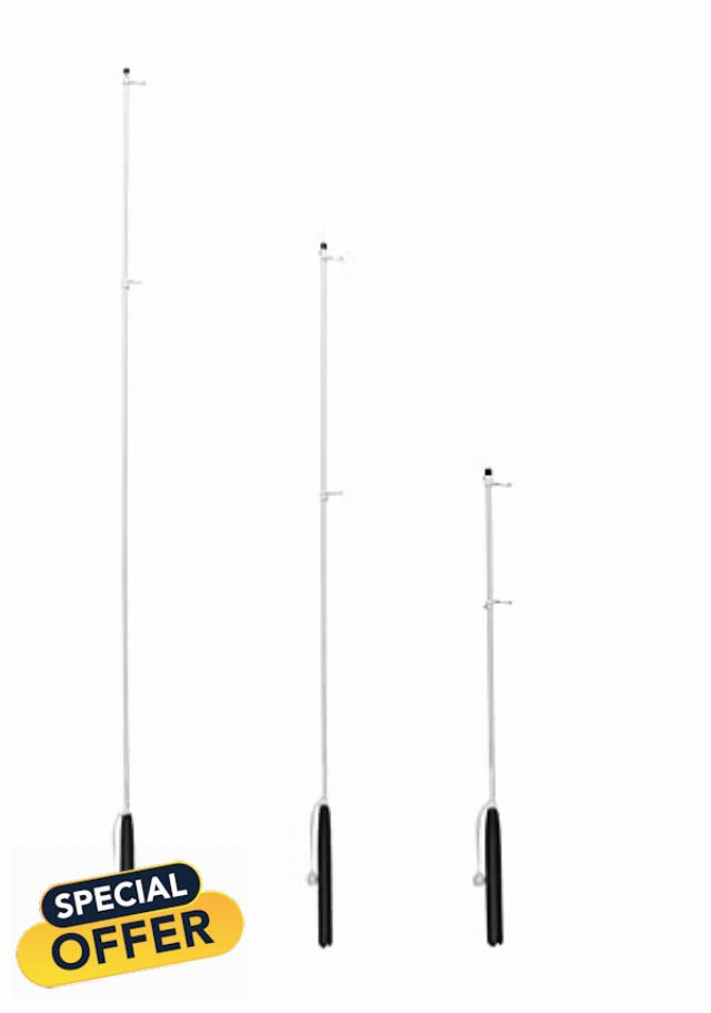 South Wind Designs Premium 36" Boat Rod Holder Flagpole with Rotating Flag Mounts