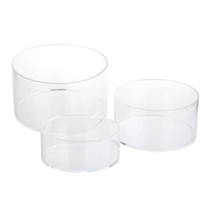 Transparent Cylinder Acrylic Display Stands Pedestal Base