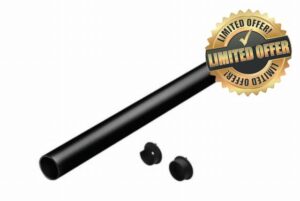 Elef 24&rdquo; Black Closet Rod Round with End Supports &ndash; 1 Pack