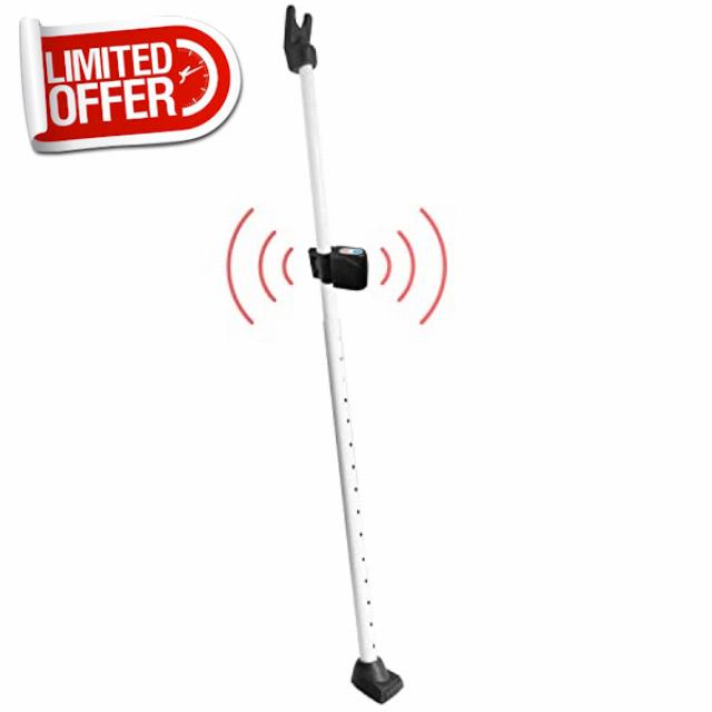 Securityman 2-in-1 Door Security Bar with Alarm & Sliding Door Stopper Security Bar with 120db Loud Alert Siren - Durable & Rugged Iron