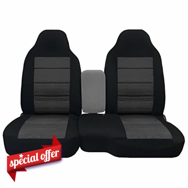 Custom-Fit Front Seat Covers Without Console Replace for 2004-2012 Ford Ranger Pickup 60/40 High Back Seats