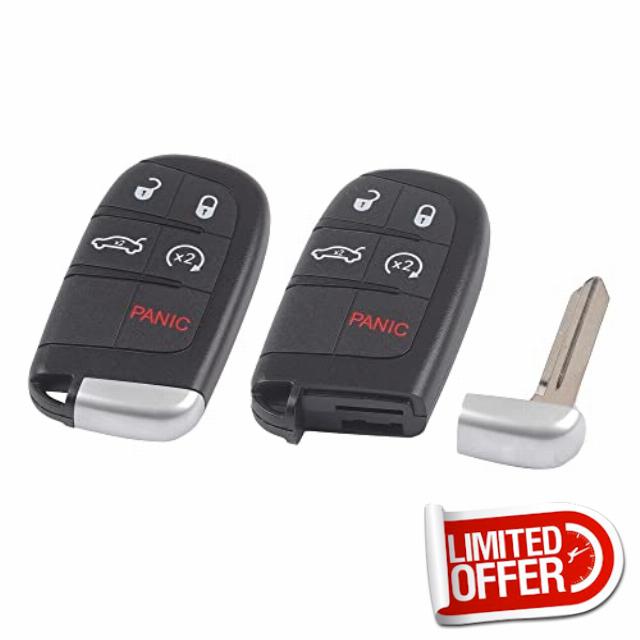 Dasbecan 2 Pcs Key Fob Replacement M3N-40821302 433MHz 5 Buttons Keyless Entry Remote Compatible with Chrysler 300 2011-2019