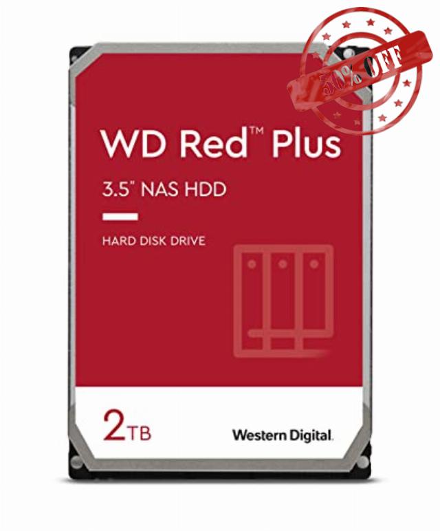Western Digital 2TB WD Red Plus NAS Internal Hard Drive HDD - 5400 RPM