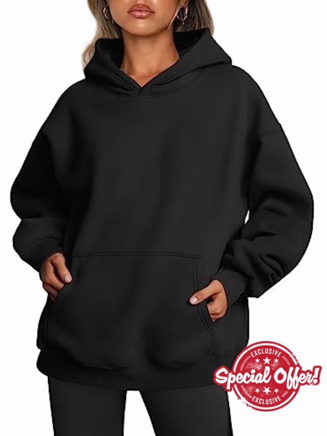 Trendy Queen Womens Oversized Sweatshirts Fleece Hoodies Long Sleeve Shirts Pullover Fall Clothes with Pocket