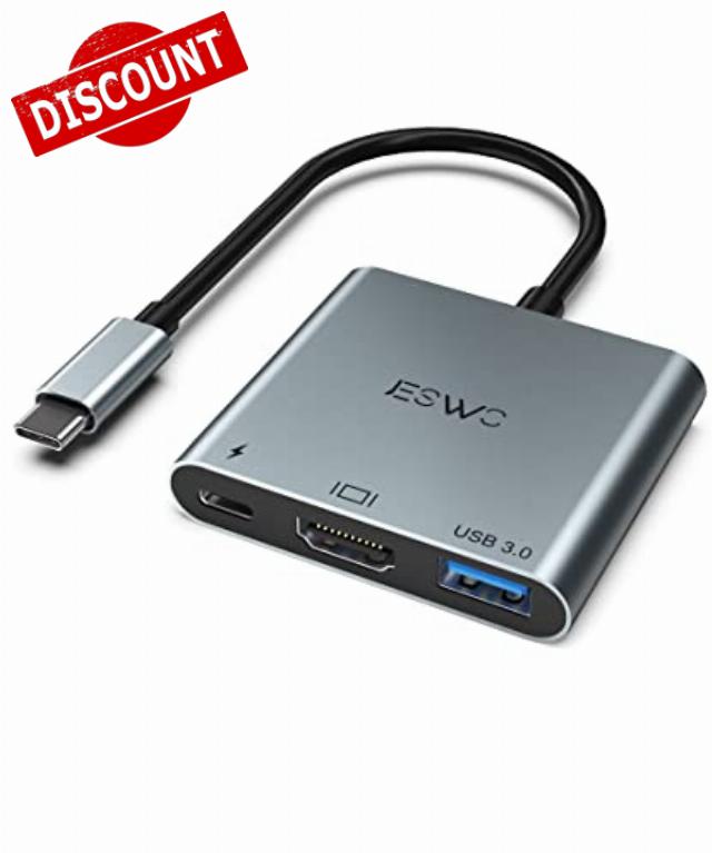 JESWO USB-C Digital AV Multiport Adapter MacBook HDMI Adapter with 4K HDMI Output Port