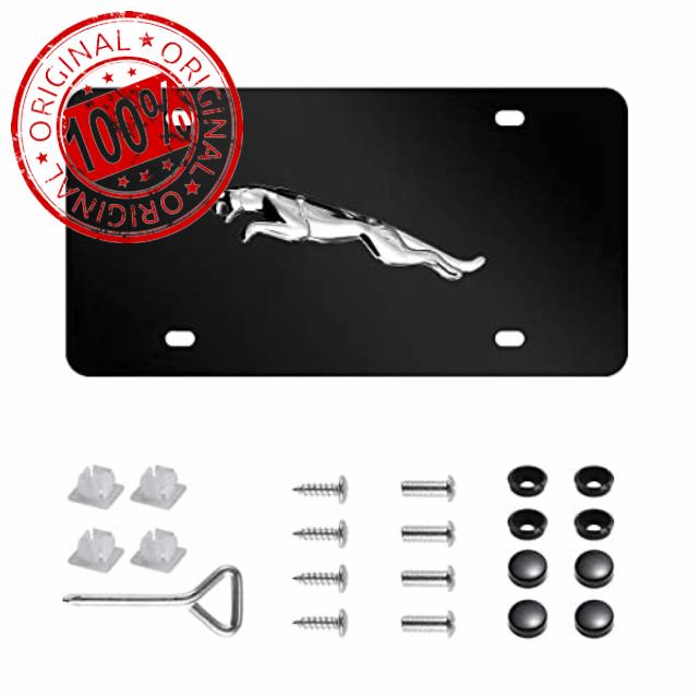 3D Chrome Stainless Steel Front License Plate for Jaguar- Perfect for American Standard Size
