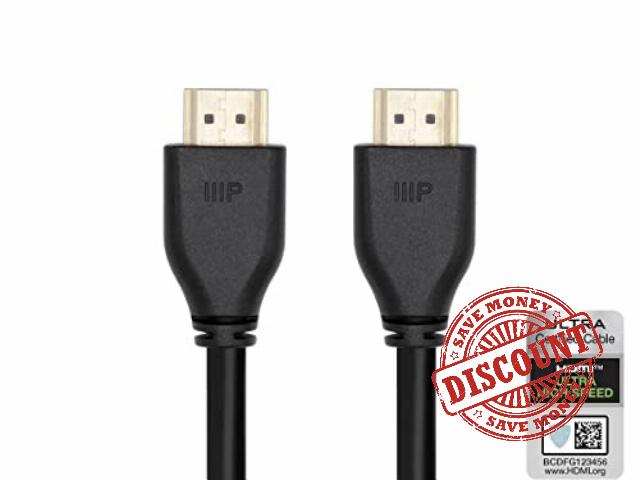 Monoprice 8K Certified Ultra High Speed HDMI Cable - 25 Feet - Black | HDMI 2.1