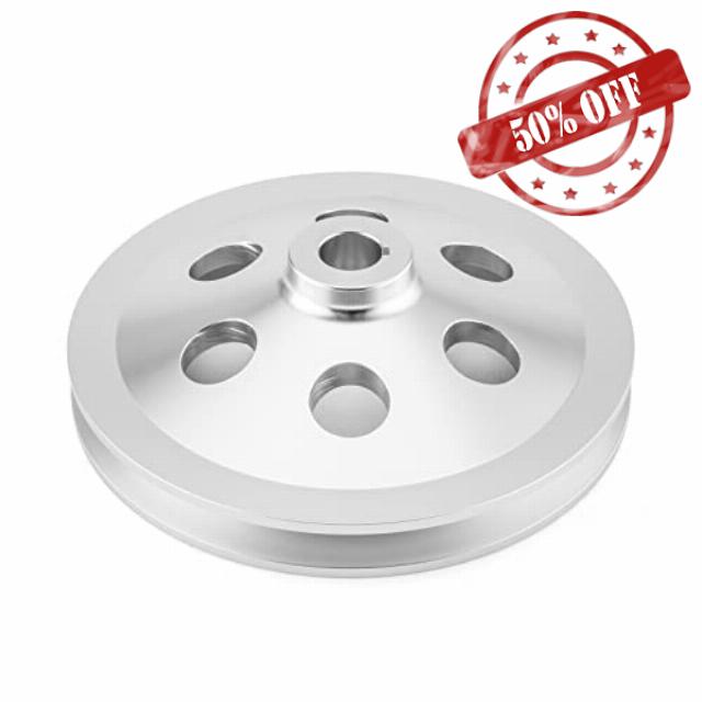 WeiSen Saginaw 1 Grooves Keyway Power Steering Pump Pully V-Belt Compatible with Big/Small Block Power Steering Pulley Chevy 283 302 305 327 350 400 Short Water Pump
