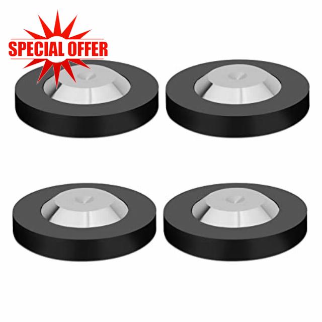Monosaudio Turntable Isolation Pad 49x13mm HiFi Feet Speaker Spike Solid POM Feet Speaker Base Cushion with Stainless Steel Speaker Pads for HiFi Speaker Audio/Amplifier/DAC/CD/Player (4Pcs Black)