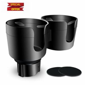 2-in-1 Car Cup Holder Expander Adapter with Offset Adjustable Base