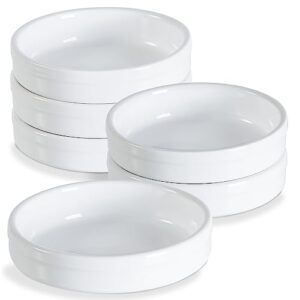 Creme Brulee Ramekins Oven Safe Ceramic Shallow Souffle Dishes for Baking Custard
