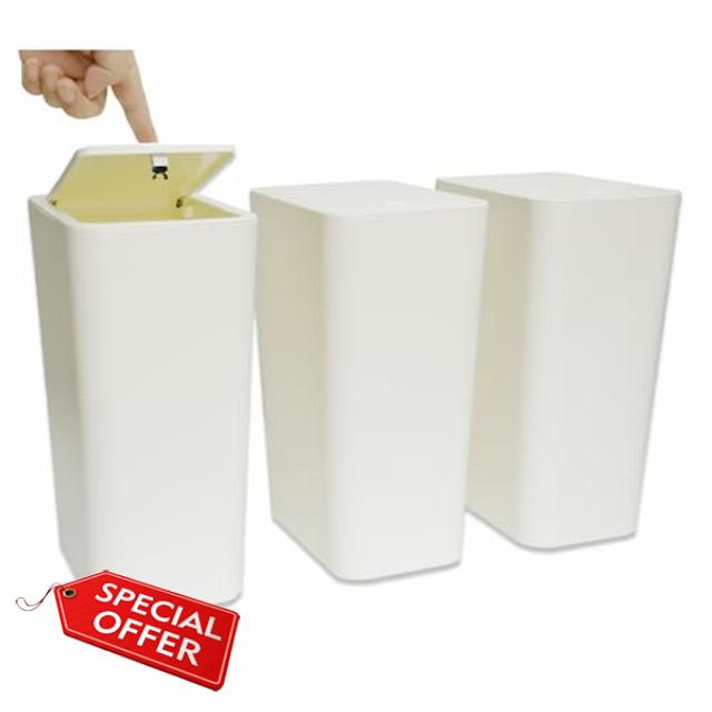 MEIXINZHI Small Trash can with lid (White)