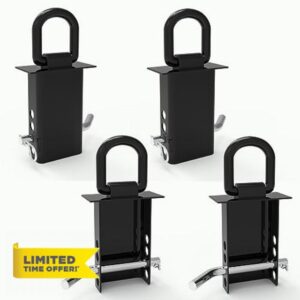 vikofan 4Pcs 16200lbs Removable Stake Pocket D Ring Tie Downs - Heavy Duty for Utility Trailers and Flatbeds with Standard 2" x 4" Stake Pockets