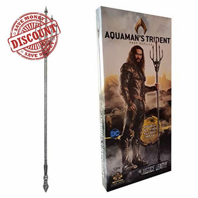 The Noble Collection DC Comics Aquaman's Trident - 73.5in (187cm) Long Lightweight Cosplay Replica - Justice League Film Set Movie Props Gifts