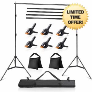 LDGHO Photo Video Studio 10x7Ft (WxH) Adjustable Background Stand Backdrop Support System Kit with Carry Bag