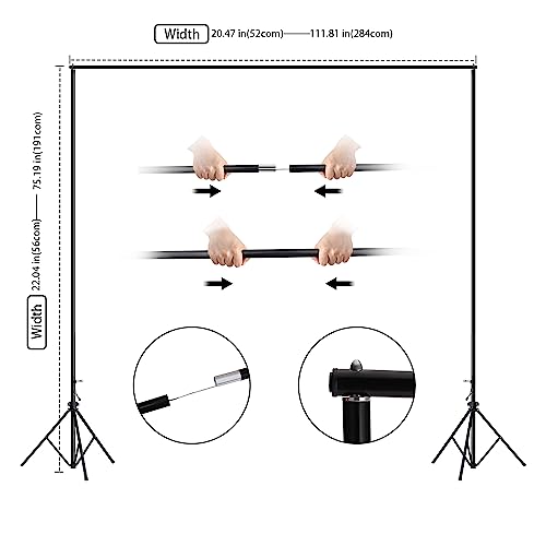 10 Inch Backdrop Stand Kit with 4 Backdrop Clips