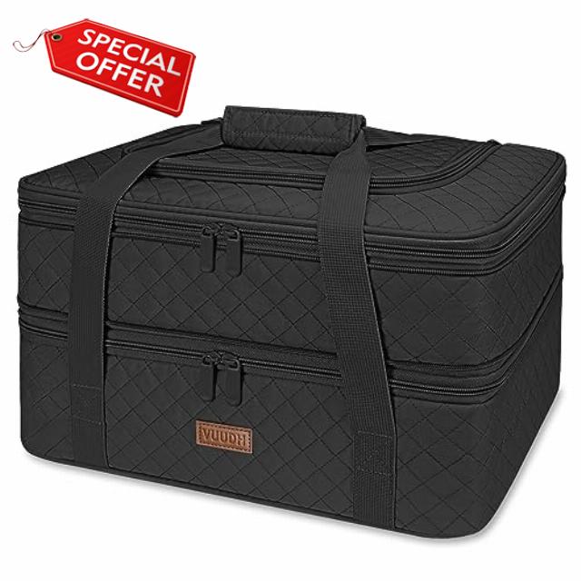 Vuudh Cotton Heat Resistant Casserole Carrier - Double Decker Insulated Casserole Dish Carrier for Hot or Cold Food