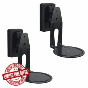 Sanus Speaker Wall Mounts for Sonos Era 100&trade; Pair - Swivel & Tilt Speaker Mount with Easy 15-Minute Install - Black Sonos Speaker Mount 2-Pack