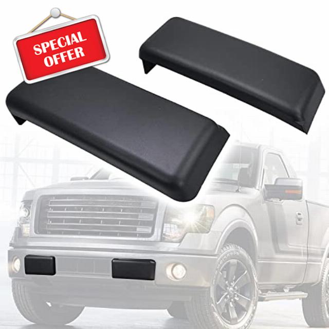 EzMech Front Bumper Pad 2009-2014 Compatible With Ford F-150 F150 Front Bumper Cover Trim (Set) Left Side And Passenger Side Front Bumper Guards Inserts Pads Caps Textured Black