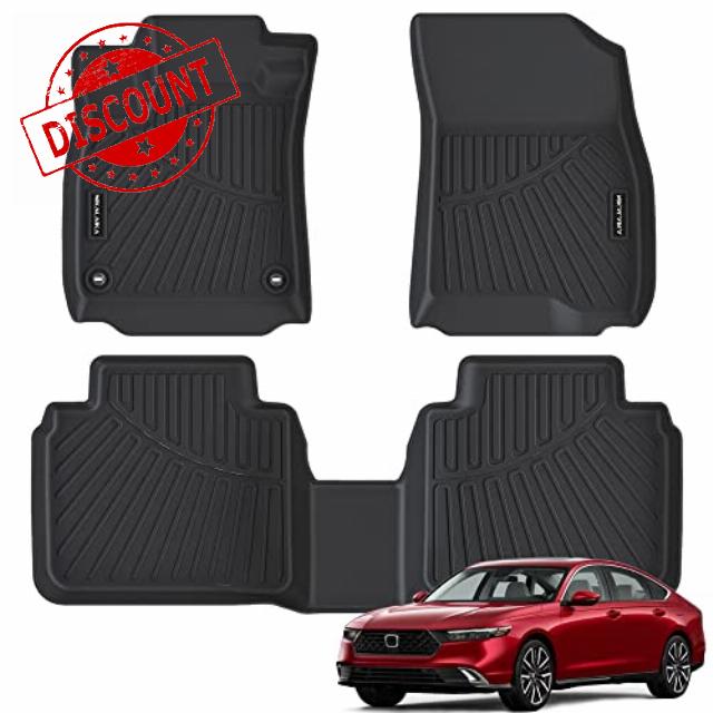 NIKALAIKA Floor Mats for 2023 Honda Accord (Include Hybrid) All Weather Protection TPE Rubber Floor Liners for Honda Accord 2023 Hybrid Accessories