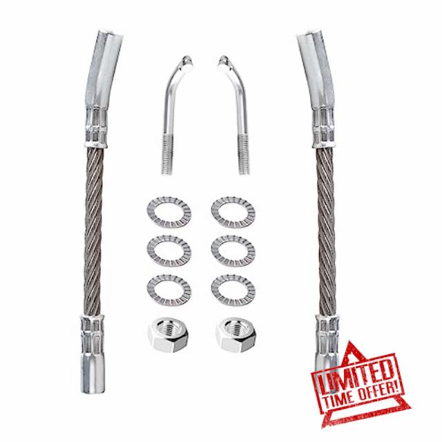 Universal Snowmobile Ice Scratchers Kit Compatible with Polaris Arctic-Cat Ski doo All Reverse & Non-reverse Gear Equipped Snowmobiles Cable of Track Height Above 2-1/2" (2 pack)