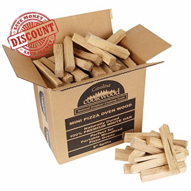Carolina Cookwood Mini Pizza Oven Wood 6 Inch Firewood Pizza Logs Naturally Cured White Oak Hardwood for Portable Wood Pizza Ovens 750 Cubic Inches