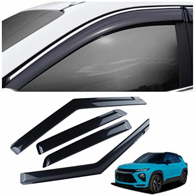 SAOKNCE 4 Pieces Tape-on Extra Durable Rain Guards Fit for 2021 2022 2023 Chevrolet Trailblazer