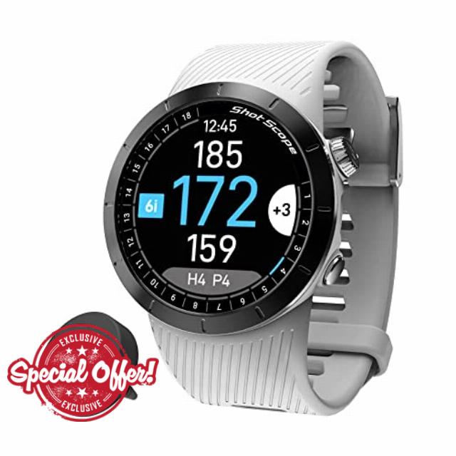 Shot Scope X5 GPS Watch and Shot Tracking System (Prestige White)