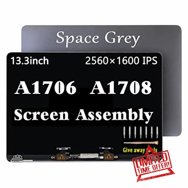 GBOLE A1706 A1708 Screen Replacement for MacBook Pro A1706 A1708 Retina LCD Screen Display Assembly EMC 3071 3163 3164 2978 Late 2016 Mid 2017 (Space Grey)