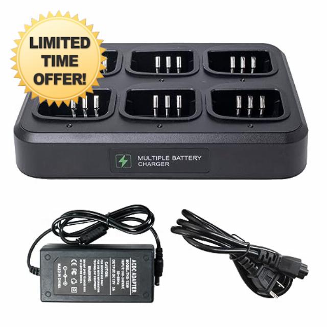 Teseko HTN9000D Six-Way Charger Multi Unit Charger for Motorola HT750 HT1250 PR860 EX500 MTX950 HT1250.LS WPLN4107 HNN9013 HNN9008 JMNN4023 JMNN4024 Battery HT750 HT1225 HT1250 GP328 Radio