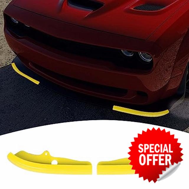 PDKLIN 2pcs Front Bumper Lip Splitter Protector Cover Compatible with 2015-2023 Dodge Challenger Scat Pack R/T GT SRT Plus