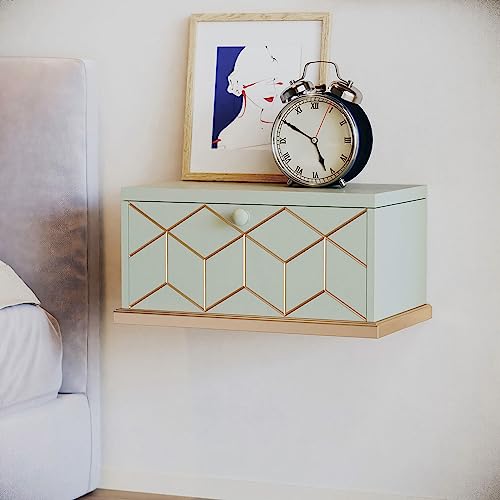 Wall Mounted Nightstand with Removable Door