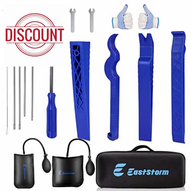 E EASTSTORM Kit Profesional de Acero Inoxidable para el Coche con Cuña Antirozaduras